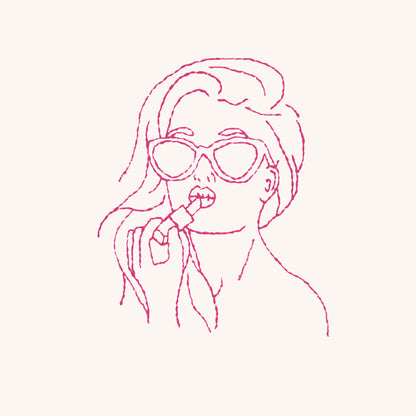 Personnalise la coquette et son rouge à lèvres